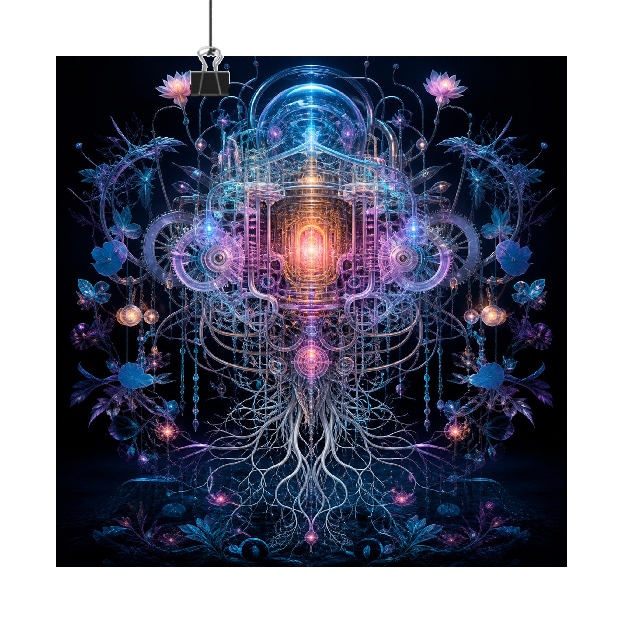 Gossamer Engine original KOSVYRE art print displayed with binder clips