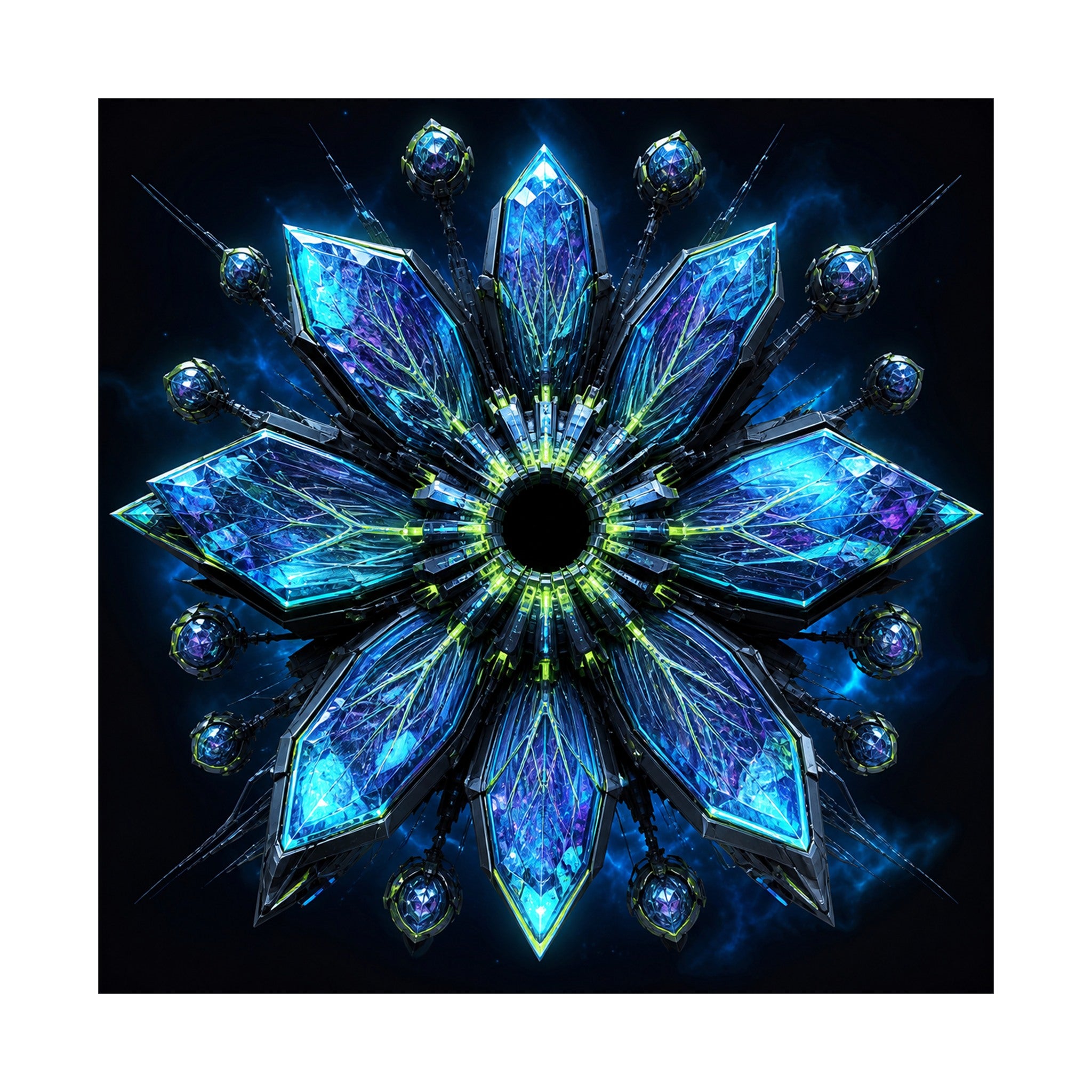Helixless Bloom original KOSVYRE art print shown on a clean white display