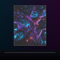 Hollow Lantern Tectonics original KOSVYRE poster displayed in a dark psychedelic gallery setting