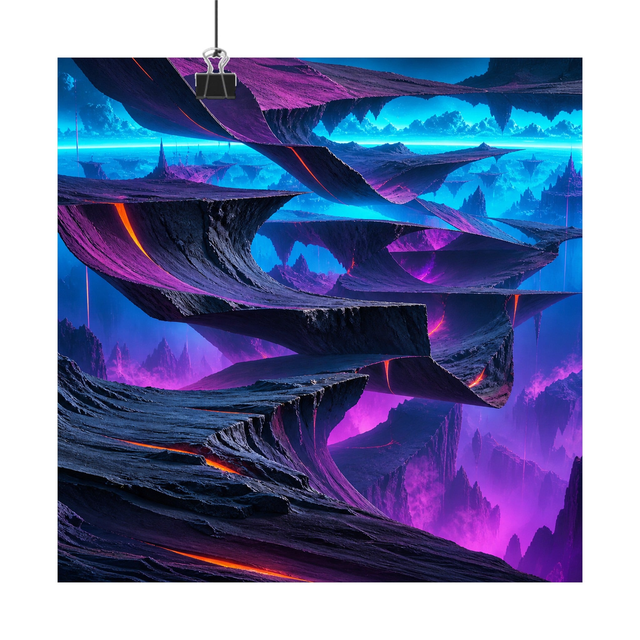 Horizon Fold Array original KOSVYRE art print displayed with binder clips