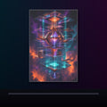 Impossible Rain Processor original KOSVYRE poster displayed in a dark psychedelic gallery setting