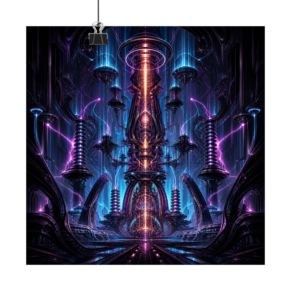 Ion Cathedral original KOSVYRE art print displayed with binder clips