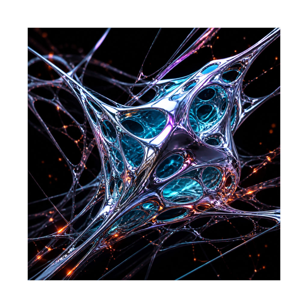 Kinetic Lattice Vessel original KOSVYRE art print shown on a clean white display