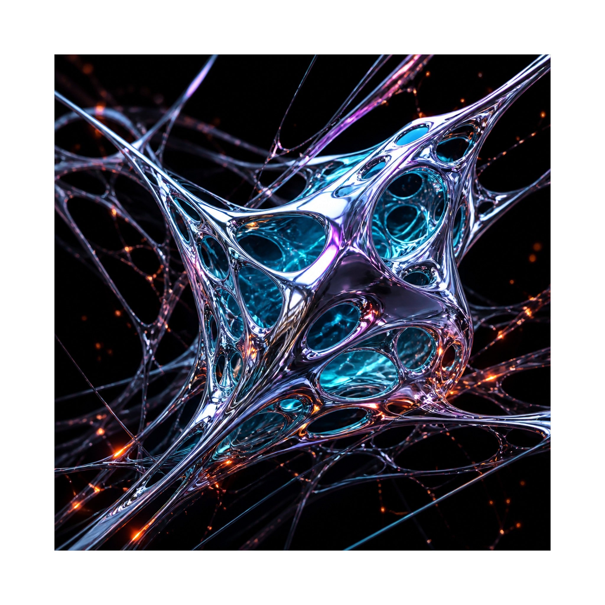 Kinetic Lattice Vessel original KOSVYRE art print shown on a clean white display