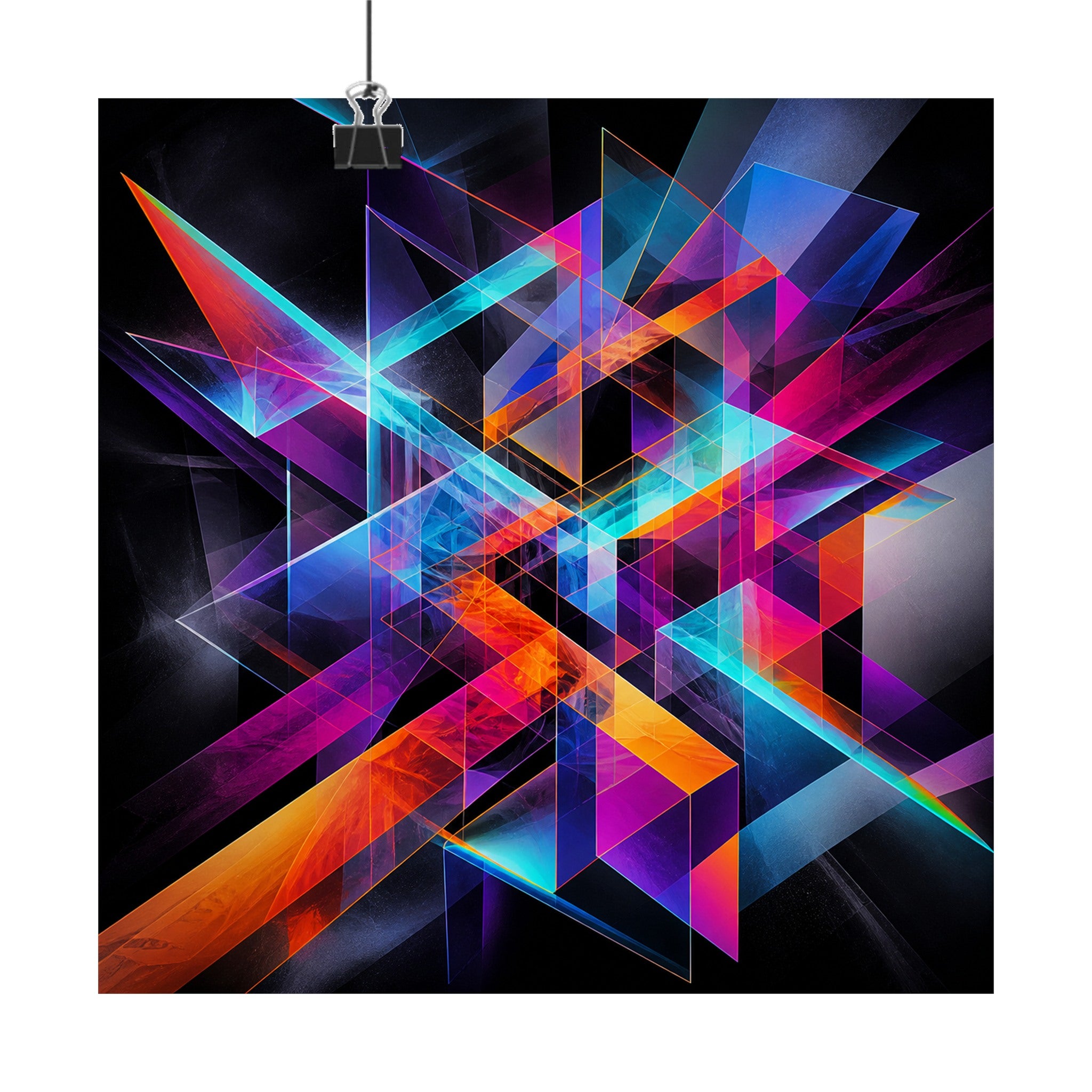 Kinetic Prism Choir original KOSVYRE art print displayed with binder clips