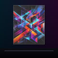 Kinetic Prism Choir original KOSVYRE poster displayed in a dark psychedelic gallery setting