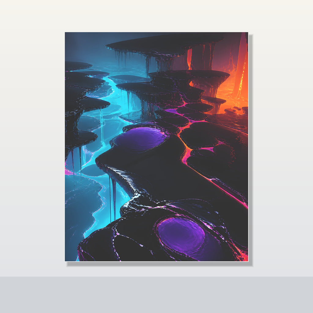 Lacquer Rift Garden original KOSVYRE poster shown on a clean unframed display