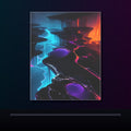 Lacquer Rift Garden original KOSVYRE poster displayed in a dark psychedelic gallery setting