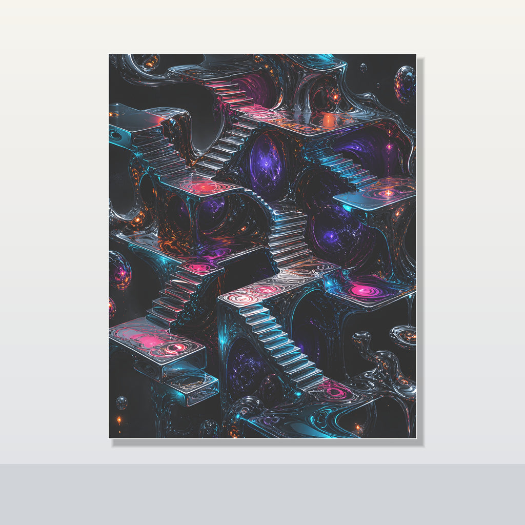 Liminal Mercury Stair original KOSVYRE poster shown on a clean unframed display