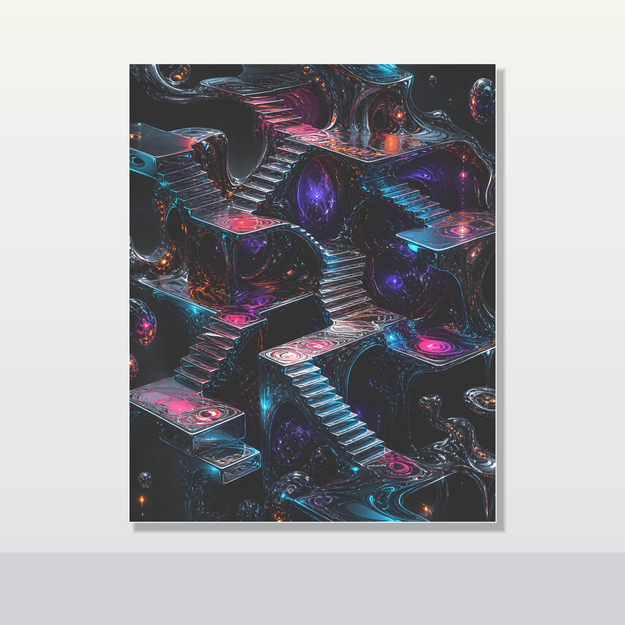 Liminal Mercury Stair original KOSVYRE poster shown on a clean unframed display