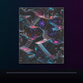 Liminal Mercury Stair original KOSVYRE poster displayed in a dark psychedelic gallery setting