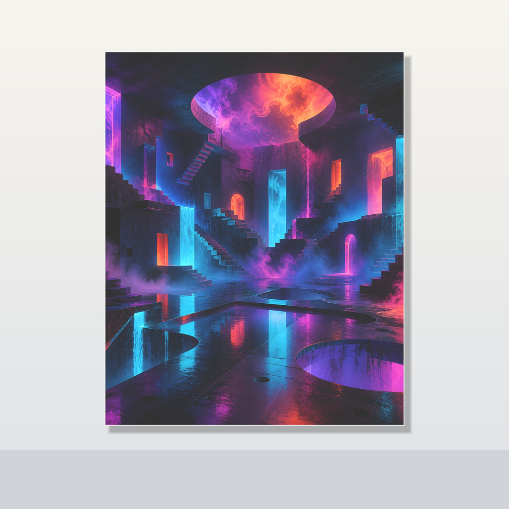 Liminal Neon Reservoir original KOSVYRE poster shown on a clean unframed display