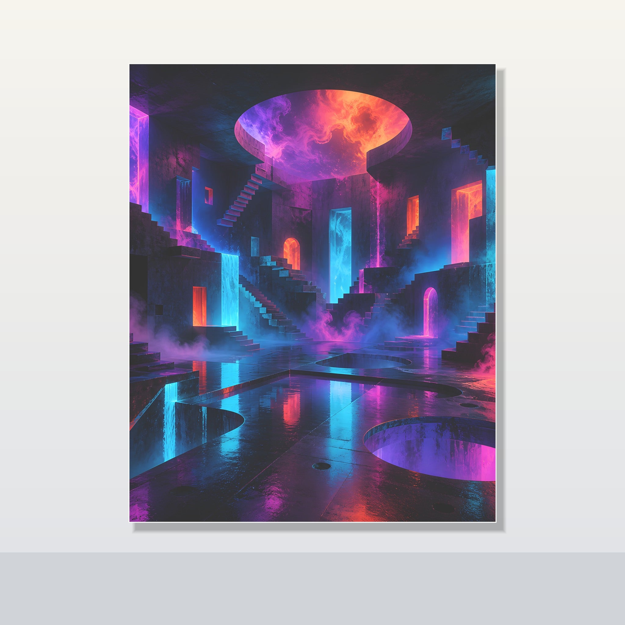 Liminal Neon Reservoir original KOSVYRE poster shown on a clean unframed display