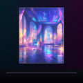 Liminal Sunroom Choir original KOSVYRE poster displayed in a dark psychedelic gallery setting