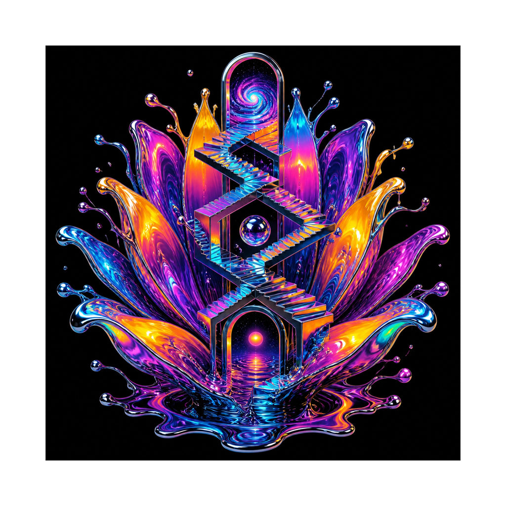 Liquid Staircase Bloom original KOSVYRE art print shown on a clean white display