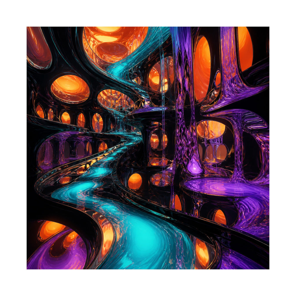 Liquid Transit Atrium original KOSVYRE art print shown on a clean white display
