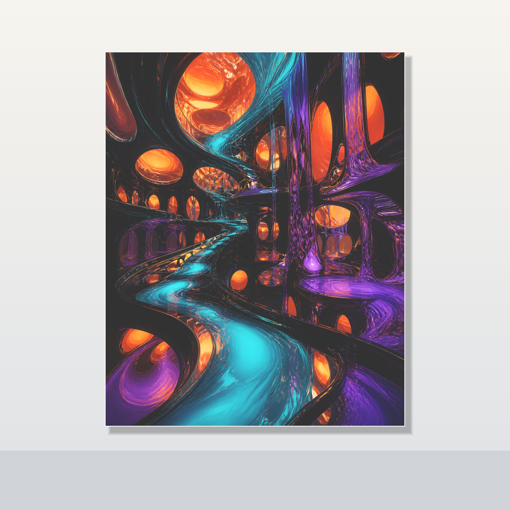 Liquid Transit Atrium original KOSVYRE poster shown on a clean unframed display