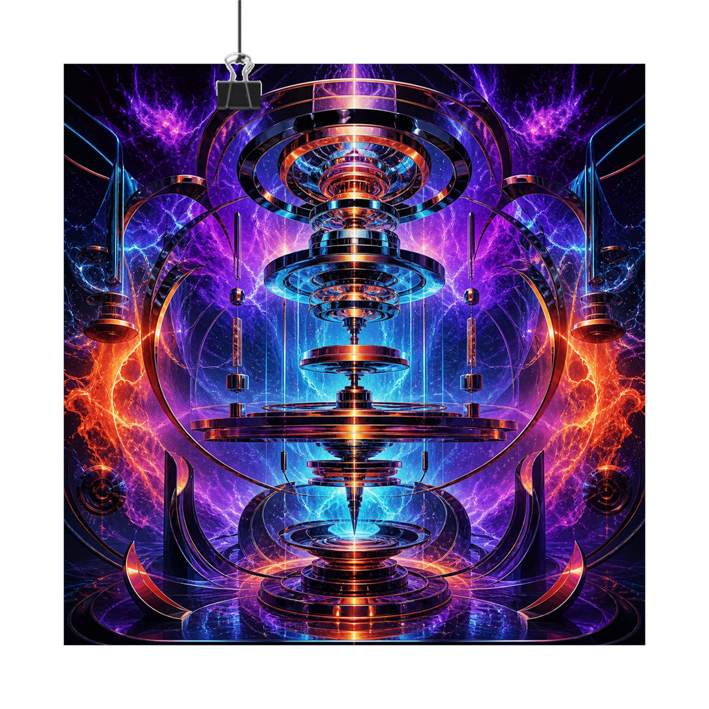 Magnetic Weather Engine original KOSVYRE art print displayed with binder clips