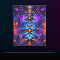 Magnetic Weather Engine original KOSVYRE poster displayed in a dark psychedelic gallery setting