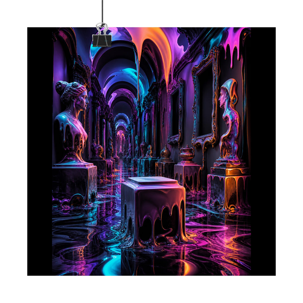 Melted Museum Relay original KOSVYRE art print displayed with binder clips