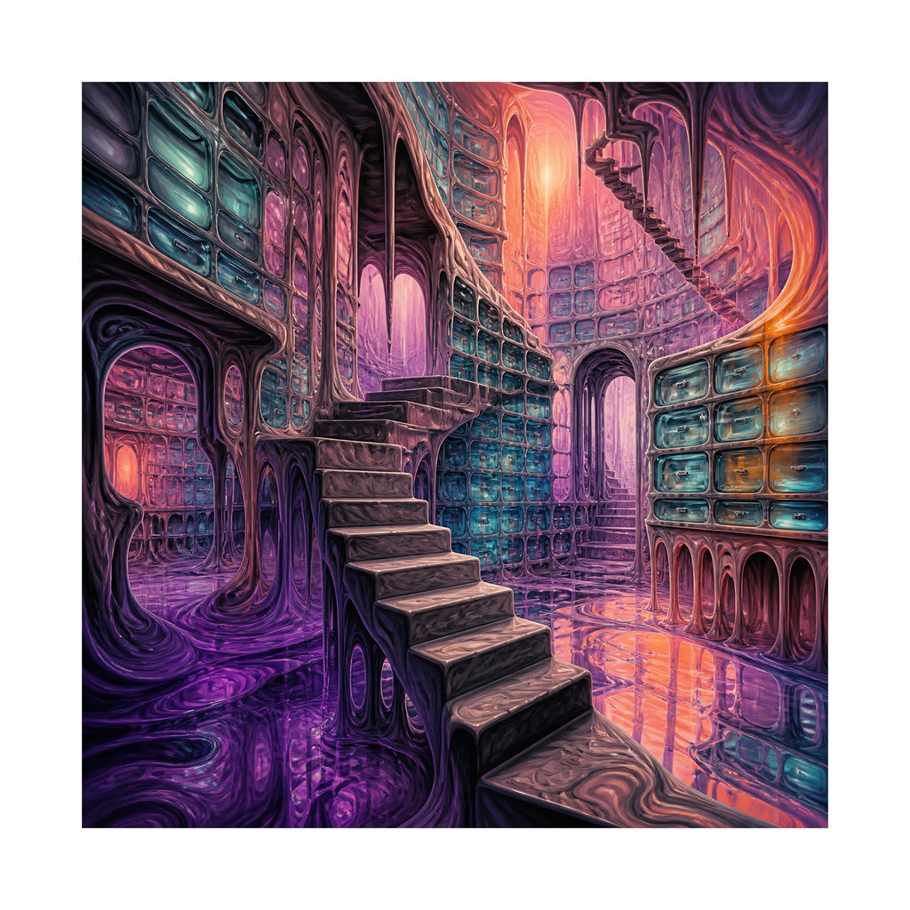 Melting Archive Stair original KOSVYRE art print shown on a clean white display