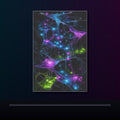 Membrane Relay Field original KOSVYRE poster displayed in a dark psychedelic gallery setting