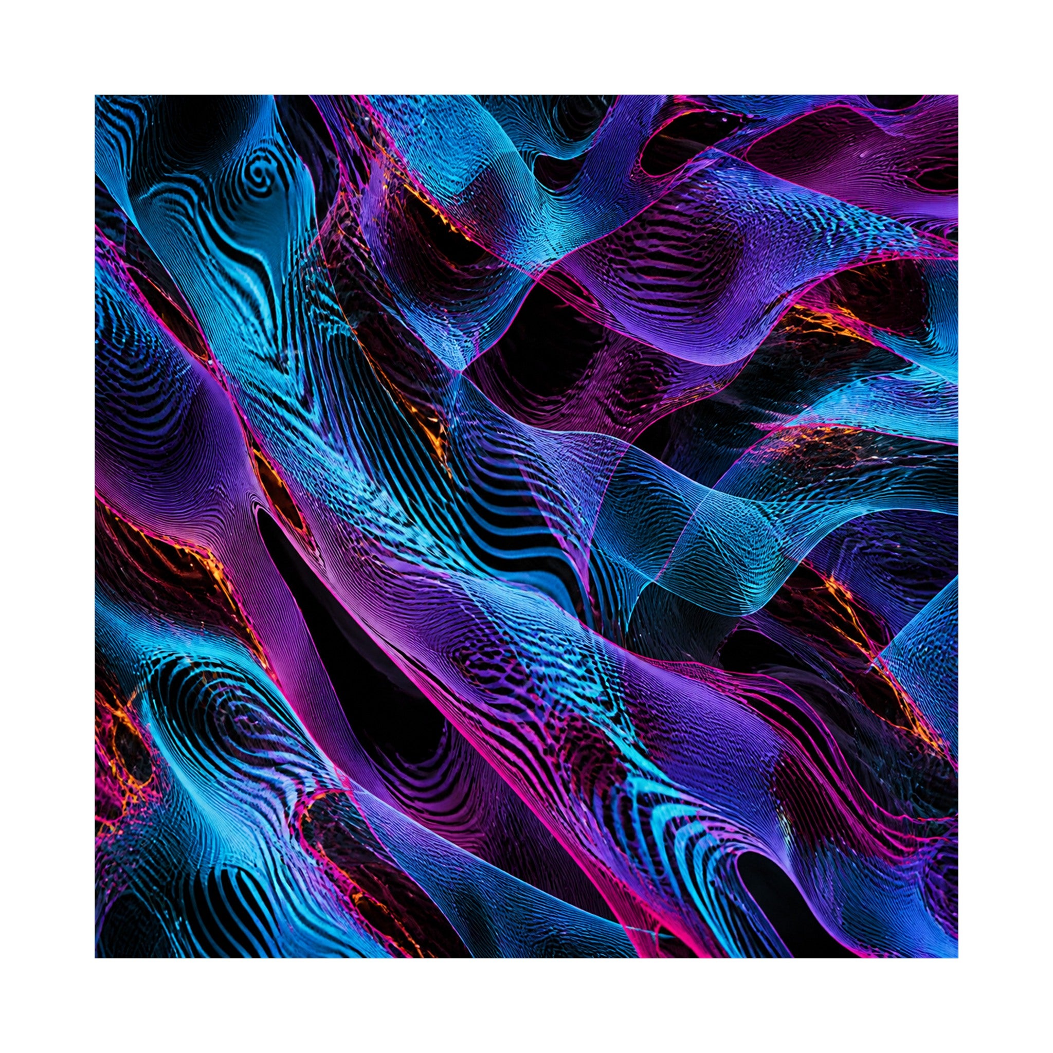 Moire Frost Relay original KOSVYRE art print shown on a clean white display