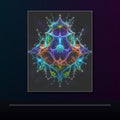Molecular Mirage original KOSVYRE poster displayed in a dark psychedelic gallery setting