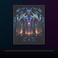 Molten Cathedral original KOSVYRE poster displayed in a dark psychedelic gallery setting