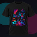 Molten Index Chamber original KOSVYRE design on a black graphic tee against a graphite studio background