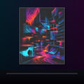 Molten Index Chamber original KOSVYRE poster displayed in a dark psychedelic gallery setting