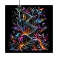 Molten Stairwell Garden original KOSVYRE art print displayed with binder clips