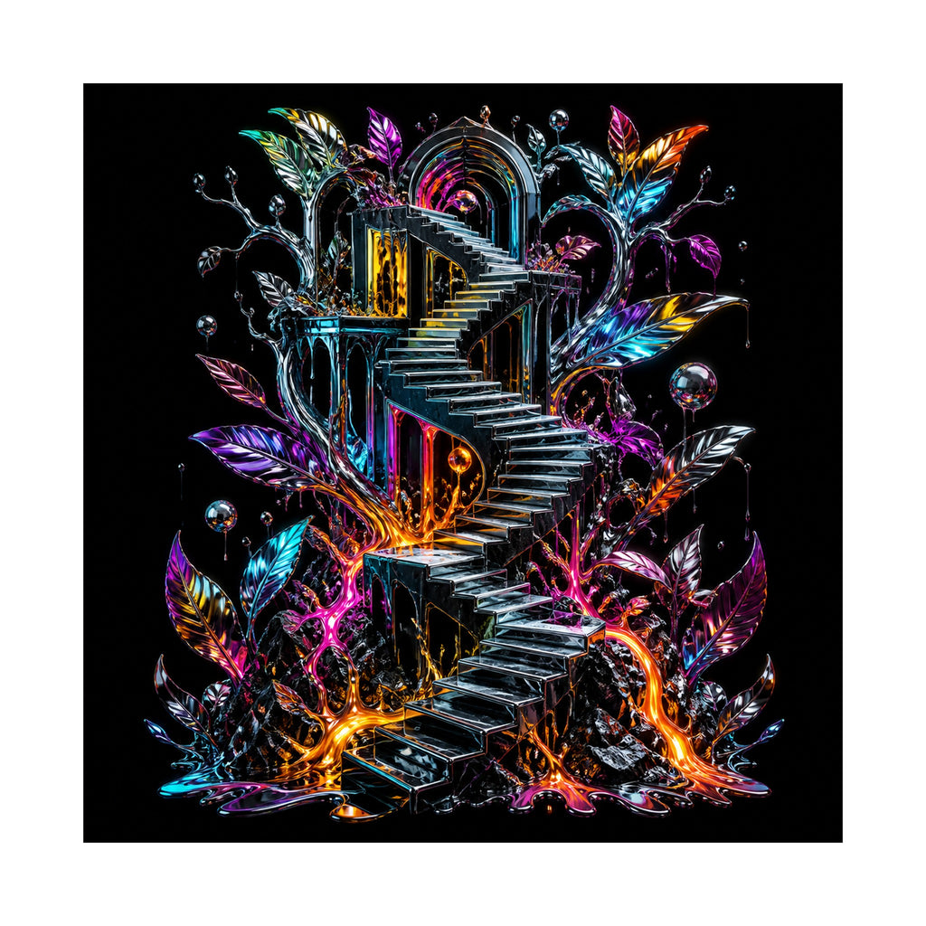 Molten Stairwell Garden original KOSVYRE art print shown on a clean white display