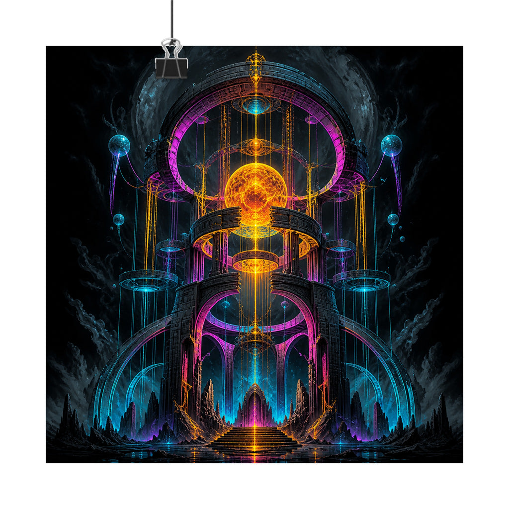Monument of Borrowed Light original KOSVYRE art print displayed with binder clips