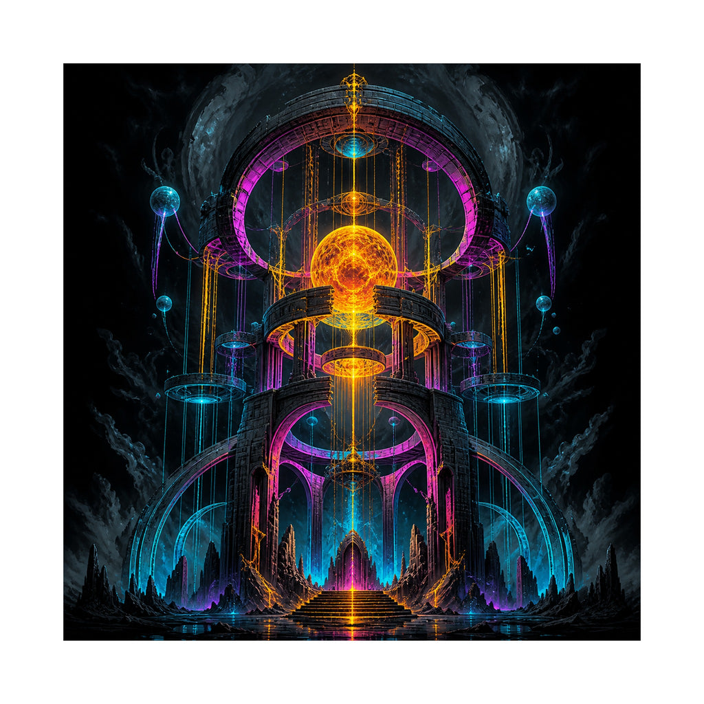 Monument of Borrowed Light original KOSVYRE art print shown on a clean white display