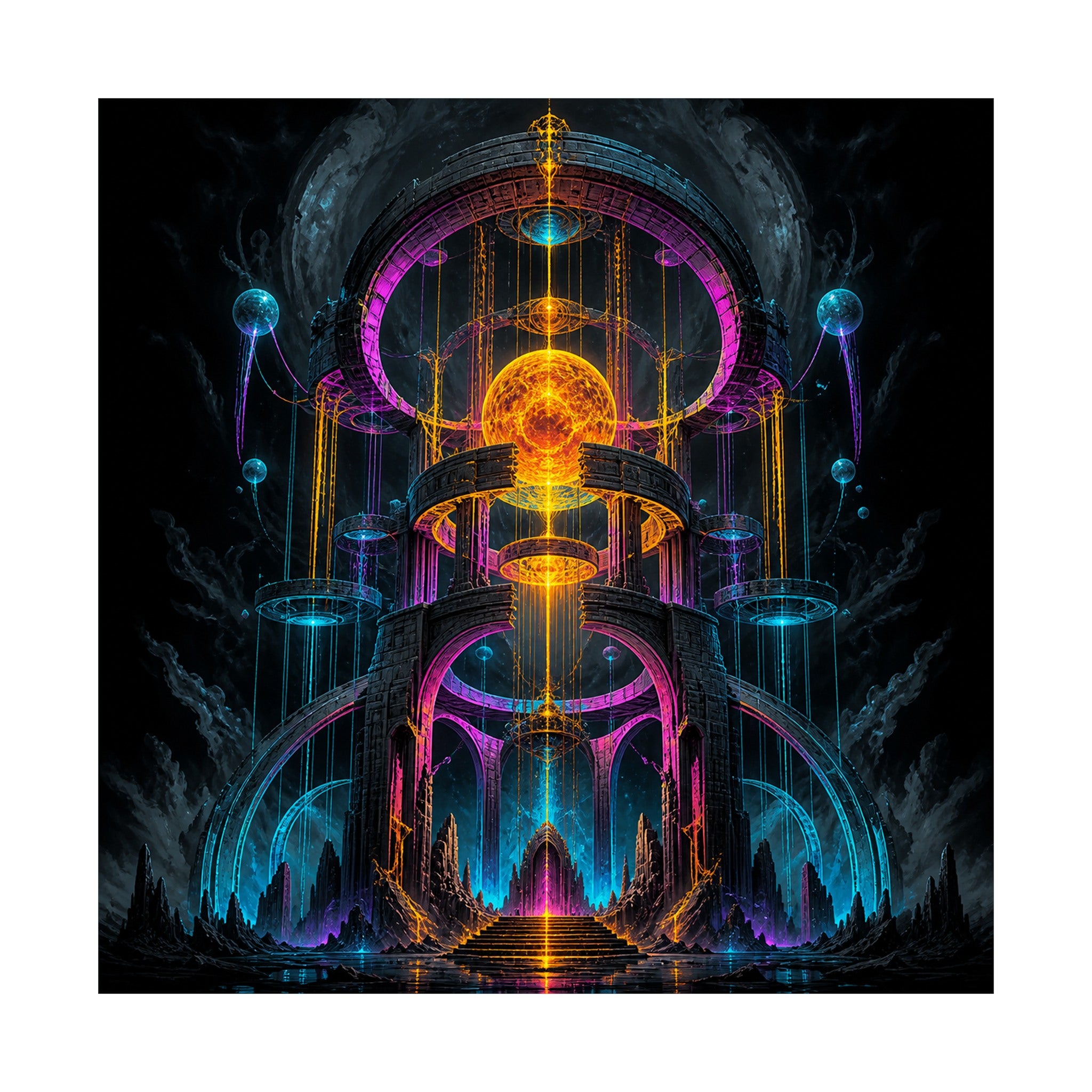 Monument of Borrowed Light original KOSVYRE art print shown on a clean white display
