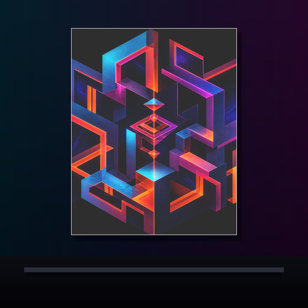 Negative Space Oracle original KOSVYRE poster displayed in a dark psychedelic gallery setting
