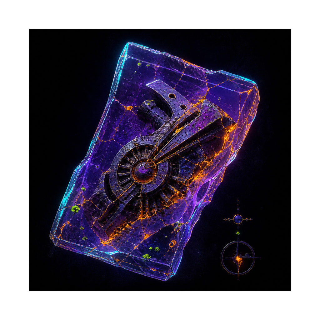 Neon Fossil Archive original KOSVYRE art print shown on a clean white display