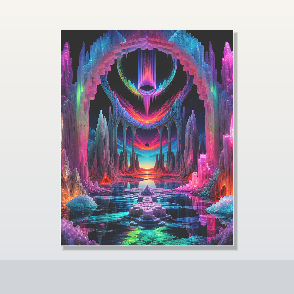Neon Salt Cathedral original KOSVYRE poster shown on a clean unframed display