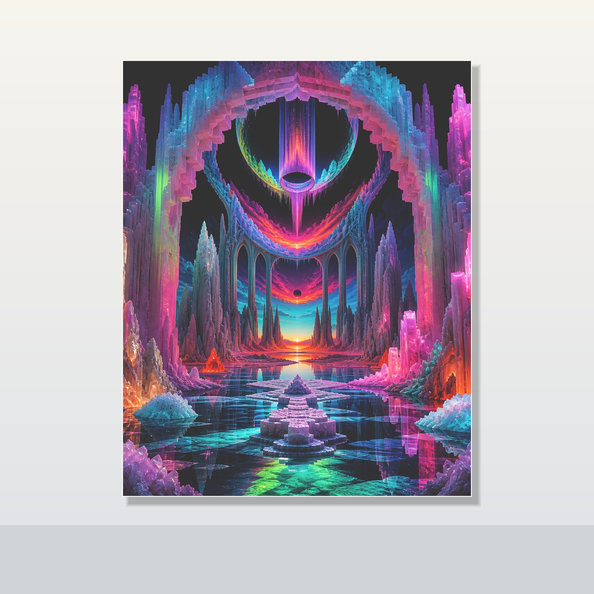 Neon Salt Cathedral original KOSVYRE poster shown on a clean unframed display