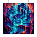 Neon Tidal Archive original KOSVYRE art print displayed with binder clips