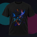 Night Archive Weather original KOSVYRE design on a black graphic tee against a graphite studio background