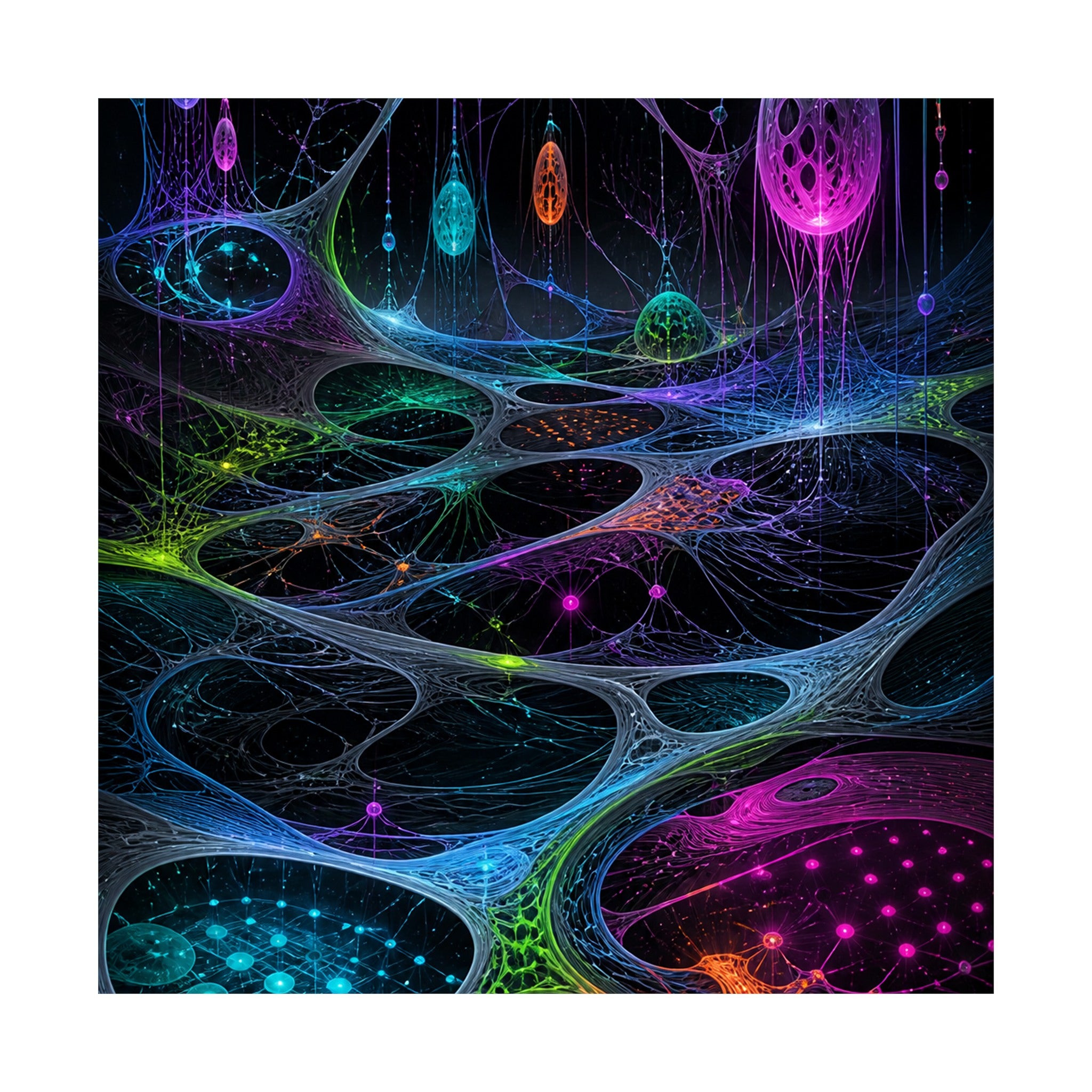 Night Circuit Meadow original KOSVYRE art print shown on a clean white display