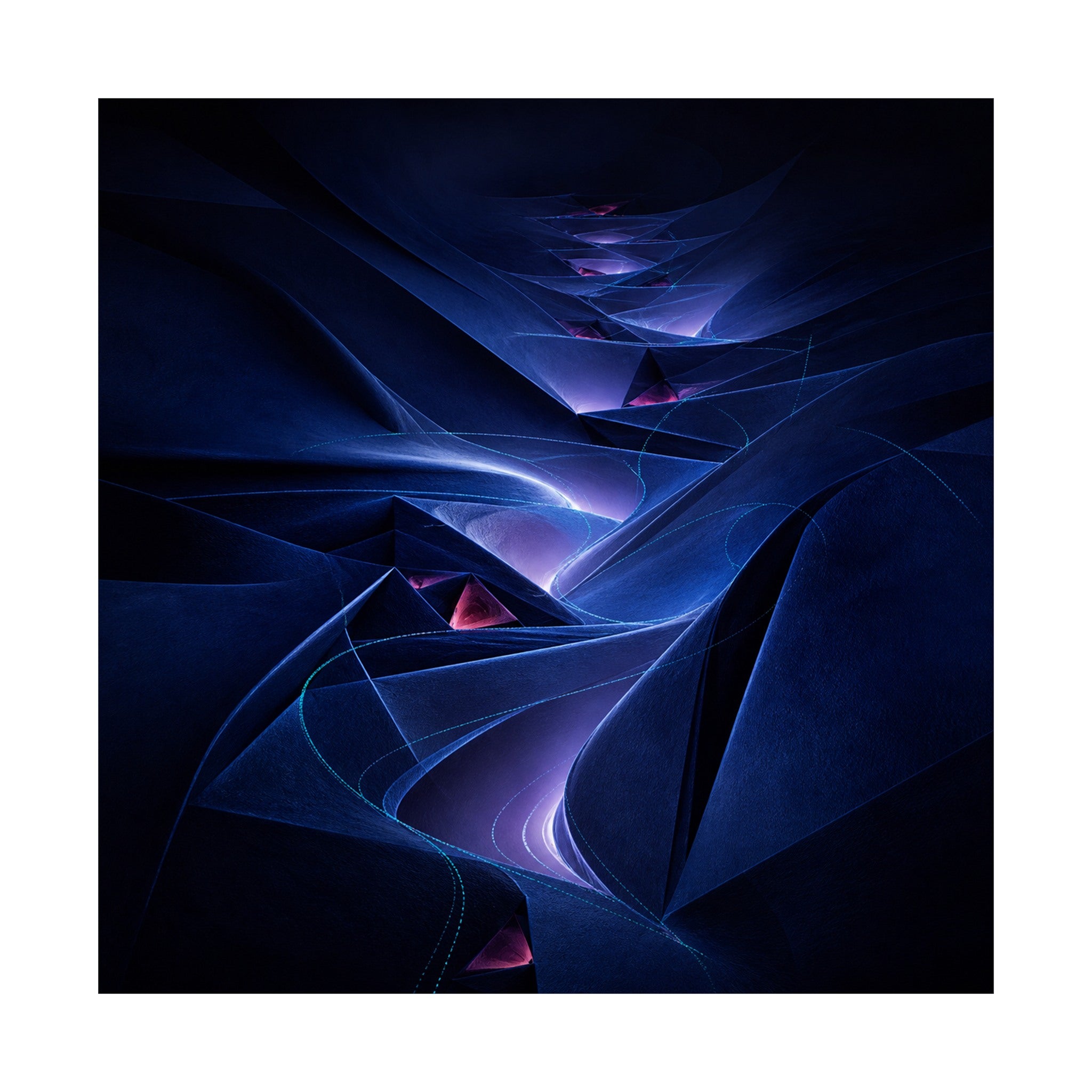 Nocturne Fold Garden original KOSVYRE art print shown on a clean white display