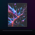 Null Meridian Bloom original KOSVYRE poster displayed in a dark psychedelic gallery setting