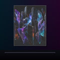 Obsidian Mica Choir original KOSVYRE poster displayed in a dark psychedelic gallery setting