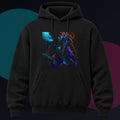 Obsidian Tide Instrument original KOSVYRE design on a black hoodie against a graphite studio background