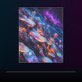 Opal Data Reef original KOSVYRE poster displayed in a dark psychedelic gallery setting