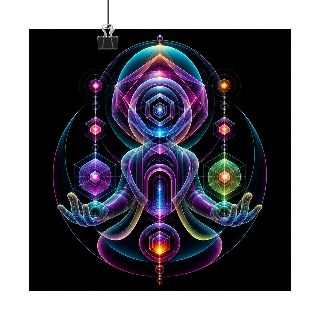 Oracle of Soft Geometry original KOSVYRE art print displayed with binder clips