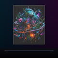 Orbital Hothouse Collapse original KOSVYRE poster displayed in a dark psychedelic gallery setting